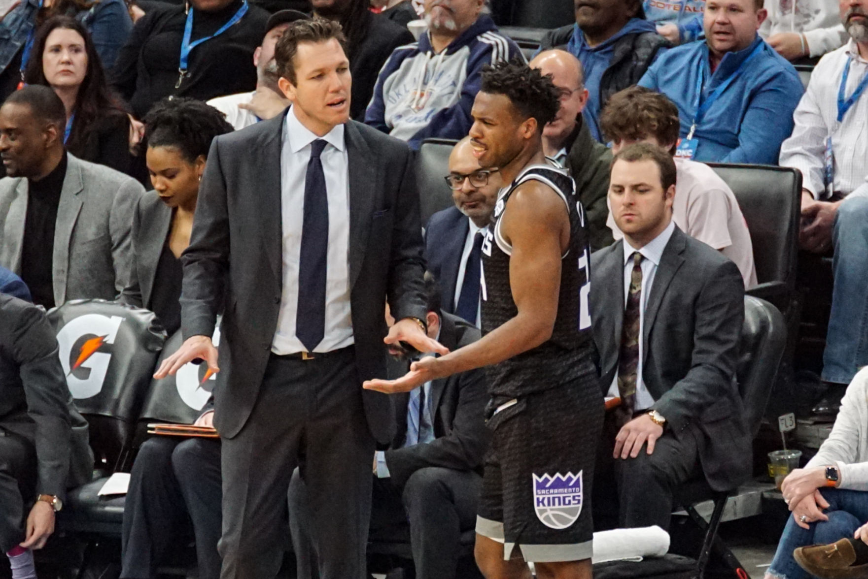 Buddy Hield and Luke Walton